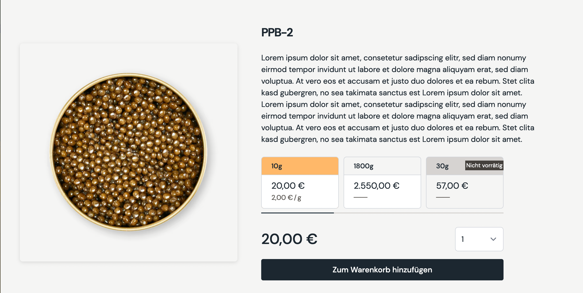 Product preview block example.