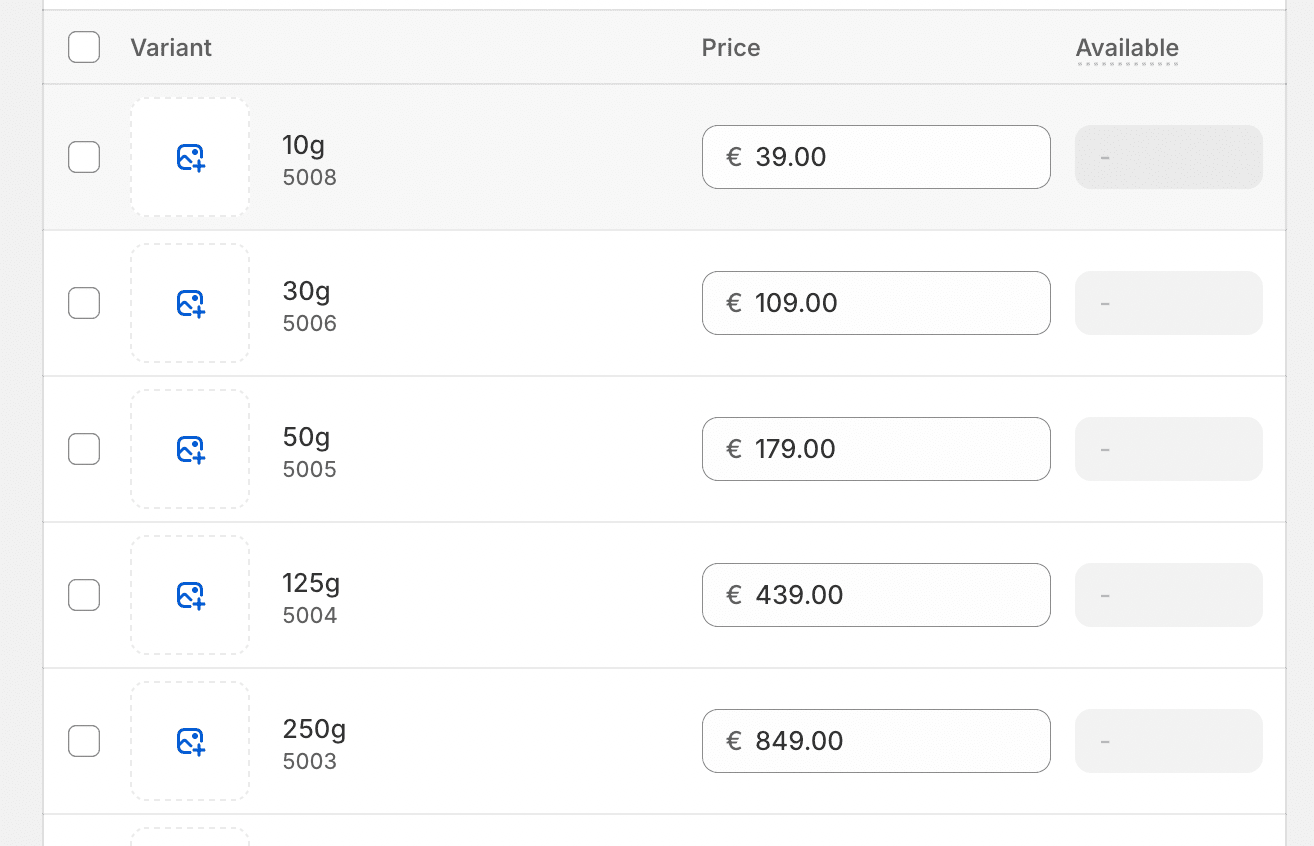 Image showing the published sales channels in shopify.