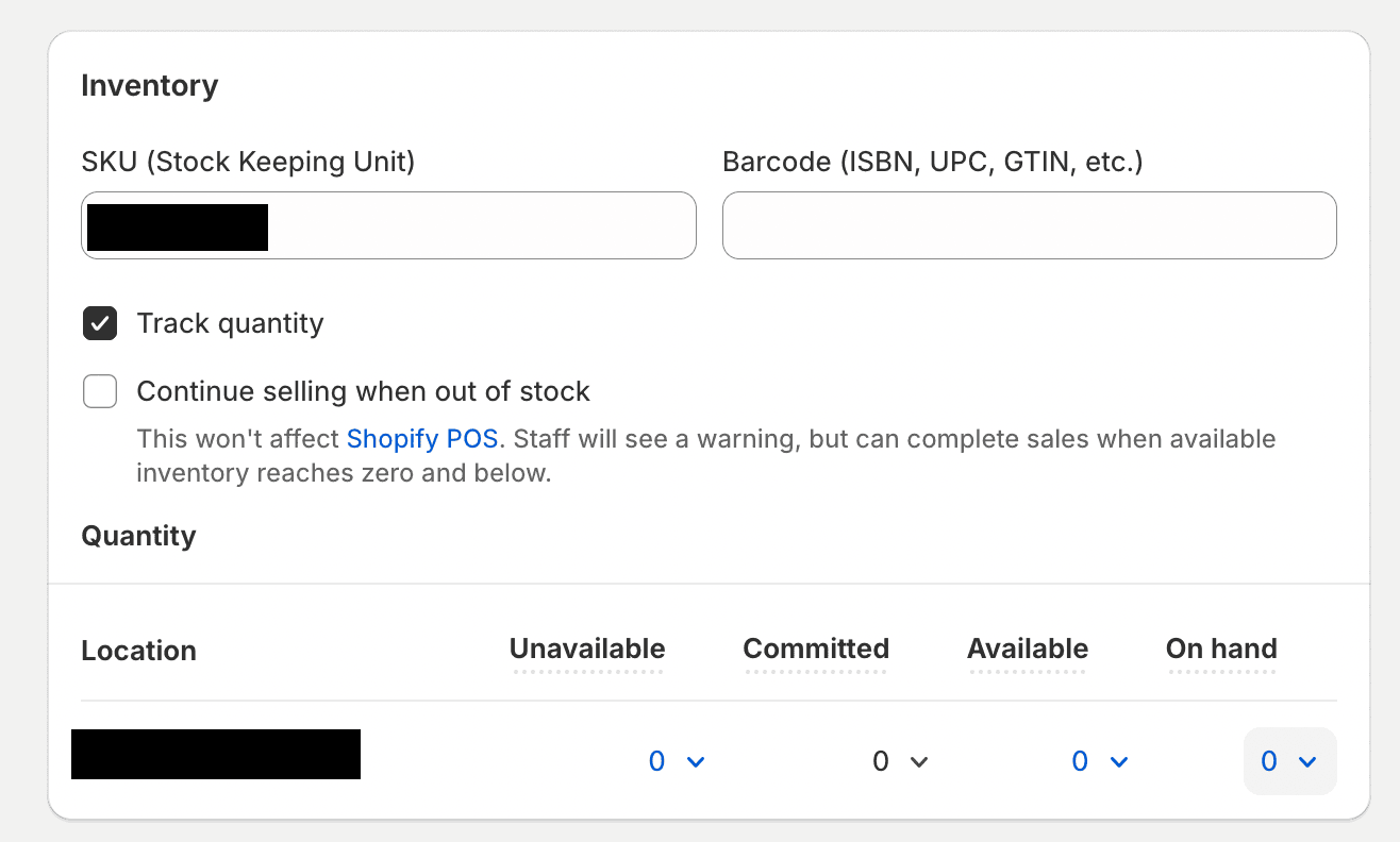 Image showing the published sales channels in shopify.